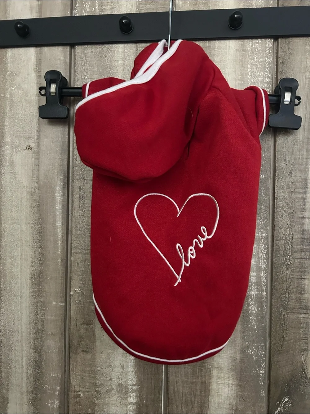 NWOT Love hooded sweatshirt for dogs, M